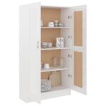 vidaXL Knižnica, lesklá biela 82,5x30,5x150 cm, kompozitné drevo – Obrázok 4