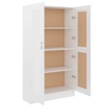 vidaXL Knižnica, lesklá biela 82,5x30,5x150 cm, kompozitné drevo – Obrázok 5
