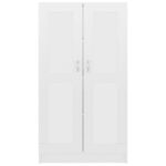 vidaXL Knižnica, lesklá biela 82,5x30,5x150 cm, kompozitné drevo – Obrázok 6