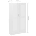 vidaXL Knižnica, lesklá biela 82,5x30,5x150 cm, kompozitné drevo – Obrázok 8