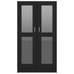 vidaXL Vitrína, čierna 82,5x30,5x150 cm, kompozitné drevo – Obrázok 6