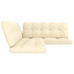 vidaXL Podložky na paletový nábytok 5 ks, krémové, látka – Obrázok 4