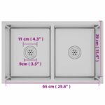 vidaXL Ručne vyrobený kuchynský drez, nehrdzavejúca oceľ – Obrázok 10