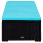 vidaXL 3-dielne záhradné lehátka s čajovým stolíkom čierne polyratanové – Obrázok 2