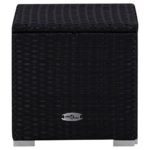 vidaXL 3-dielne záhradné lehátka s čajovým stolíkom čierne polyratanové – Obrázok 6