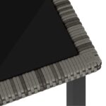 vidaXL Záhradný jedálenský stôl sivý 70x70x73 cm polyratanový – Obrázok 3