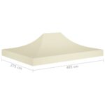 vidaXL Strecha na párty stan 4x3 m, krémová 270 g/m² – Obrázok 6