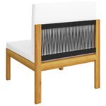 vidaXL 6-dielna záhradná sedacia súprava+podložky, krémová, akácia – Obrázok 7