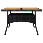 vidaXL 9-dielna záhradná jedálenská súprava polyratan a akáciové drevo čierna – Obrázok 4