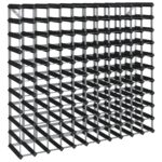 vidaXL Stojan na víno na 120 fliaš čierny masívne borovicové drevo – Obrázok 2