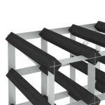 vidaXL Stojan na víno na 120 fliaš čierny masívne borovicové drevo – Obrázok 3