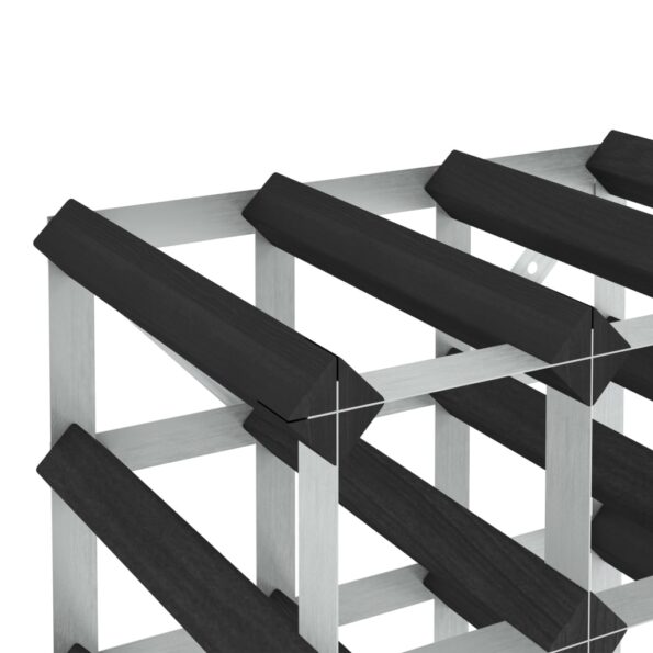 vidaXL Stojan na víno na 120 fliaš čierny masívne borovicové drevo – Obrázok 3