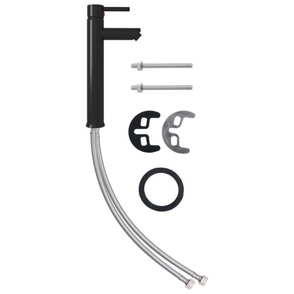 vidaXL Kúpeľňová batéria čierna 12x30 cm – Obrázok 4