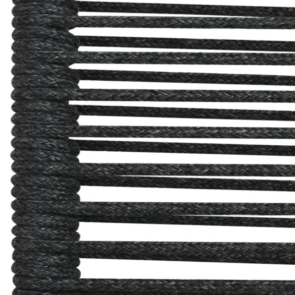 vidaXL 7-dielna záhradná jedálenská súprava z bavlneného lana a ocele čierna – Obrázok 3