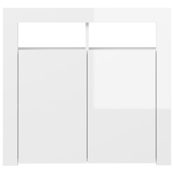 vidaXL Komoda s LED svetlami lesklá biela 80x35x75 cm – Obrázok 9