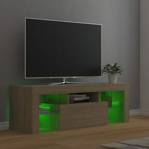 vidaXL TV skrinka s LED svetlami dub sonoma 120x35x40 cm – Obrázok 5
