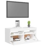 vidaXL TV skrinka s LED svetlami biela 90x35x40 cm – Obrázok 6
