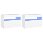 vidaXL TV skrinky s LED svetlami biele 60x35x40 cm – Obrázok 2