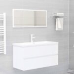 vidaXL Skrinka pod umývadlo, biela 90x38,5x45 cm, kompozitné drevo – Obrázok 3