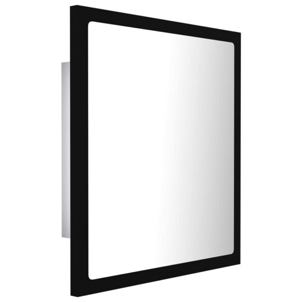 vidaXL Kúpeľňové zrkadlo s LED, čierne 40x8,5x37 cm, akryl – Obrázok 8
