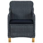 vidaXL 9-dielna vonkajšia jedálenská súprava s podložkami tmavosivá polyratan – Obrázok 6