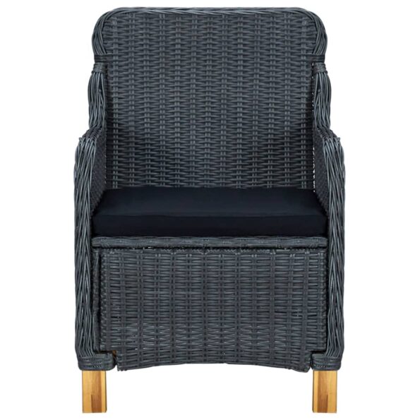 vidaXL 9-dielna vonkajšia jedálenská súprava s podložkami tmavosivá polyratan – Obrázok 6