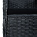 vidaXL 9-dielna vonkajšia jedálenská súprava s podložkami tmavosivá polyratan – Obrázok 9