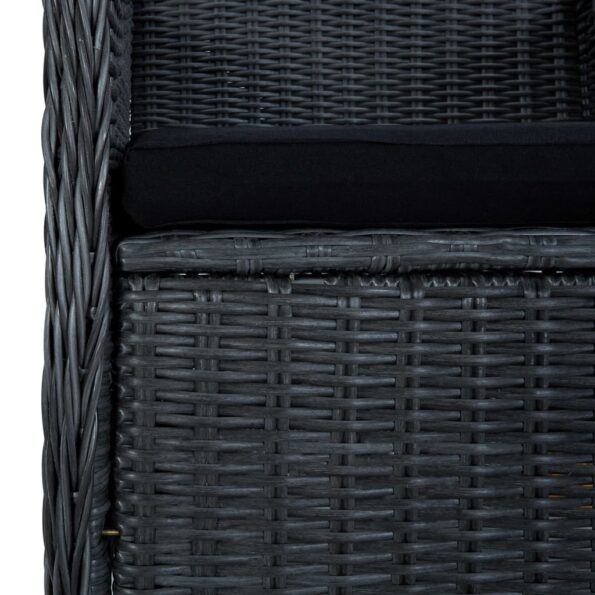 vidaXL 9-dielna vonkajšia jedálenská súprava s podložkami tmavosivá polyratan – Obrázok 9