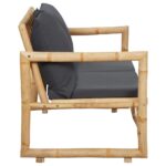 vidaXL Záhradná lavička s podložkami 115 cm bambus – Obrázok 3