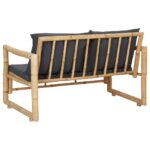 vidaXL Záhradná lavička s podložkami 115 cm bambus – Obrázok 4