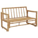 vidaXL Záhradná lavička s podložkami 115 cm bambus – Obrázok 6
