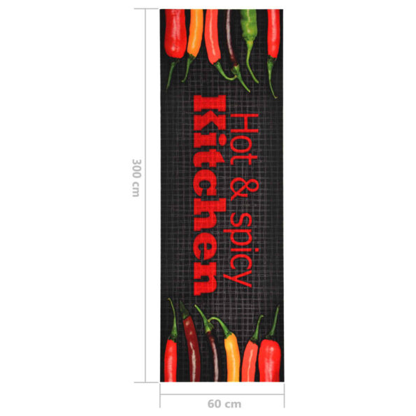 vidaXL Kuchynský koberec prateľný dizajn Hot & Spicy 60x300 cm – Obrázok 6