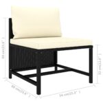 vidaXL 9-dielna záhradná sedacia súprava s podložkami čierna polyratanová – Obrázok 12