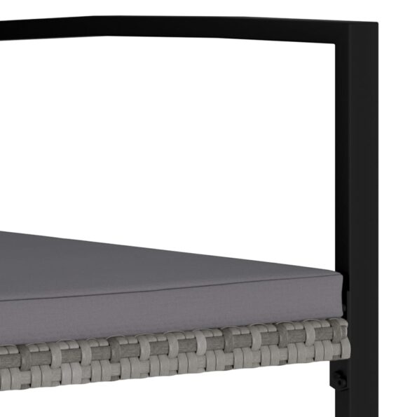 vidaXL 7-dielna záhradná jedálenská súprava polyratan šedá – Obrázok 11