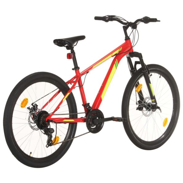 vidaXL Horský bicykel 21 rýchlostí 27,5" koleso 38 cm rám červený – Obrázok 3