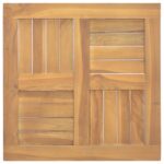 vidaXL Štvorcová stolová doska 50x50x2,5 cm teakový masív – Obrázok 2
