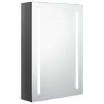 vidaXL LED kúpeľňová zrkadlová skrinka žiarivá sivá 50x13x70 cm – Obrázok 2