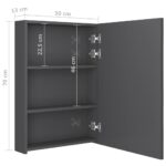 vidaXL LED kúpeľňová zrkadlová skrinka žiarivá sivá 50x13x70 cm – Obrázok 8