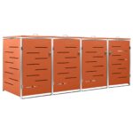 vidaXL Ohrada na 4 odpadkové koše 276,5x77,5x112,5 cm nerezová oceľ – Obrázok 2