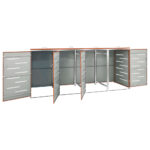 vidaXL Ohrada na 4 odpadkové koše 276,5x77,5x112,5 cm nerezová oceľ – Obrázok 7