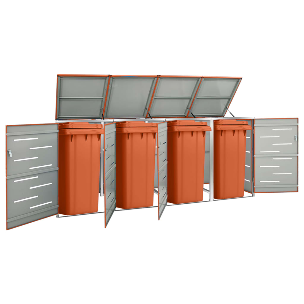 VXL8720286335000_m_en_hd_1.jpg vidaXL Ohrada na 4 odpadkové koše 276,5x77,5x112,5 cm nerezová oceľ – Obrázok 1