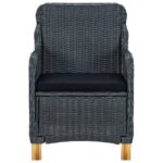 vidaXL 3-dielna záhradná jedálenská súprava tmavosivá – Obrázok 10