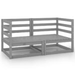 vidaXL Záhradné rohové pohovky 2 ks sivé masívna borovica