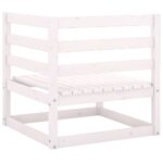 vidaXL Záhradná 2-miesta sedačka s podložkami biela borovicový masív – Obrázok 4