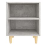 vidaXL Nočný stolík nožičky z masívneho dreva betónový sivý 40x30x50cm – Obrázok 4