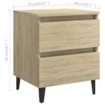 vidaXL Nočné stolíky 2 ks, dub sonoma 40x35x50 cm, kompozitné drevo – Obrázok 9