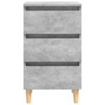 vidaXL Nočný stolík nohy z masívneho dreva betónový sivý 40x35x69 cm – Obrázok 4