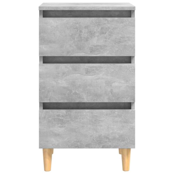 vidaXL Nočný stolík nohy z masívneho dreva betónový sivý 40x35x69 cm – Obrázok 4