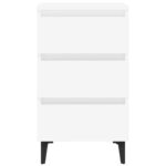 vidaXL Nočný stolík nohy z kovu biely 40x35x69 cm – Obrázok 4
