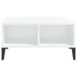 vidaXL Konferenčný stolík lesklý biely 60x60x30 cm drevotrieska – Obrázok 4